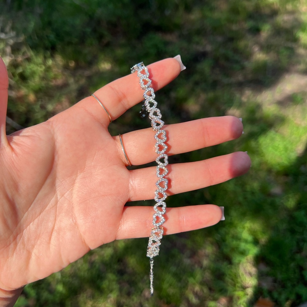 Rhinestone heart bracelet